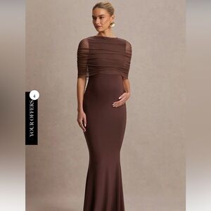 Club L London Zaria Cape Dress - Bump Friendly
